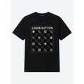 LOUIS VUITTON 浮雕方格LOGO短袖 (黑)
