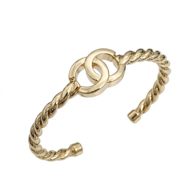 CHANEL 雙c麻花紋手鐲