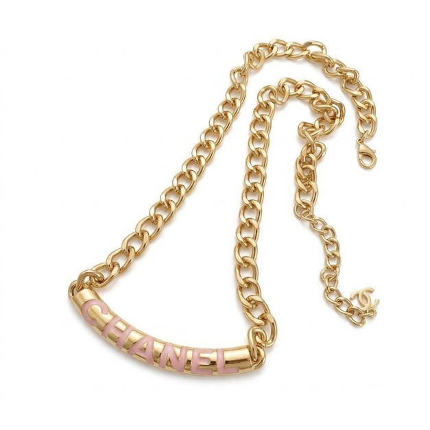 CHANEL 金色鏈條項鍊 (黑色)