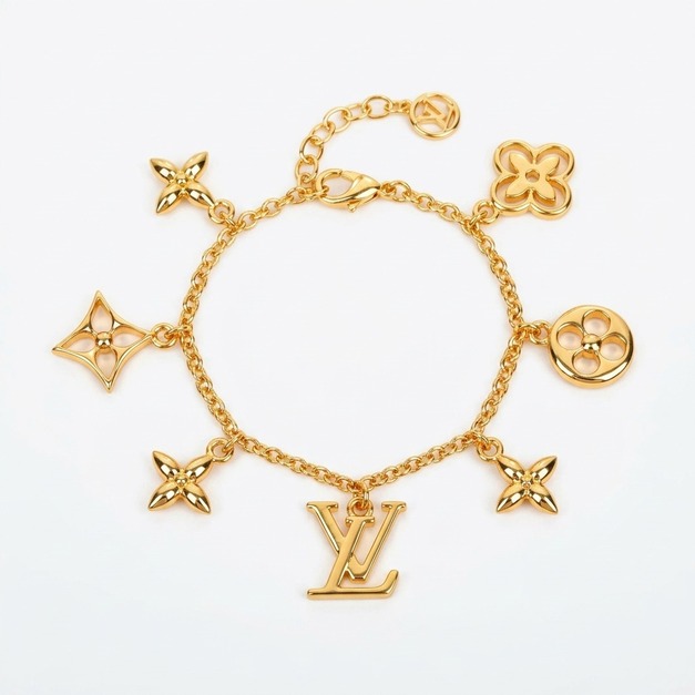 LOUIS VUITTON 金色多元素吊飾手鍊