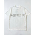 LOUIS VUITTON 胸前燙鑽LOGO短袖 (白)
