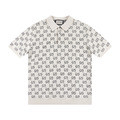 GUCCI 滿印字母提花針織衫短袖POLO (白)