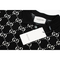 GUCCI 滿印字母提花針織衫短袖POLO (黑)_2