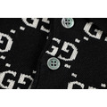 GUCCI 滿印字母提花針織衫短袖POLO (黑)_3