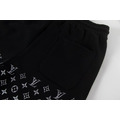 LOUIS VUITTON 下褲管滿版老花短褲 (黑)_3