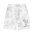 LOUIS VUITTON 暈染大LOGO短褲 (白)
