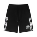 BALENCIAGA 雙邊字母LOGO短褲 (黑)