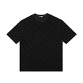 DIOR 滿版LOGO植絨短袖 (黑)