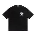 CHROME HEARTS 燙鑽馬蹄鐵十字架短袖 (黑)_1