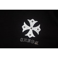CHROME HEARTS 燙鑽馬蹄鐵十字架短袖 (黑)_4