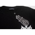 CHROME HEARTS 燙鑽馬蹄鐵十字架短袖 (黑)_5