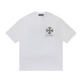 CHROME HEARTS 燙鑽馬蹄鐵十字架短袖 (黑)_1