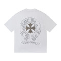CHROME HEARTS 燙鑽馬蹄鐵十字架短袖 (黑)