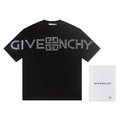 GIVENCHY 燙鑽大字母LOGO短袖 (黑)