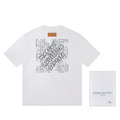 LOUIS VUITTON 方框字母刺繡老花短袖 (白)