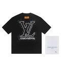 LOUIS VUITTON 大LOGO刺繡短袖 (黑)