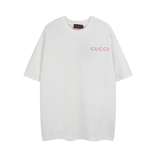 GUCCI 經典左胸小字母LOGO短袖 (白)