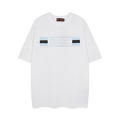 GUCCI 白藍條紋LOGO短袖 (白)