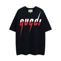 GUCCI 刀鋒閃電LOGO短袖 (黑)