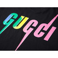 GUCCI 彩色刀鋒閃電LOGO短袖 (黑)_2