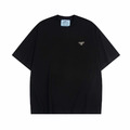 PRADA 左胸小三角標LOGO短袖 (黑)