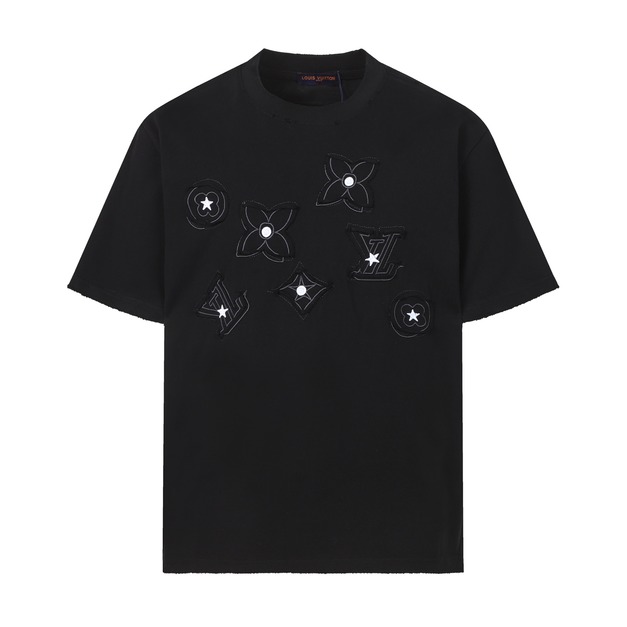 LOUIS VUITTON 星空刺繡印花短袖 (黑)