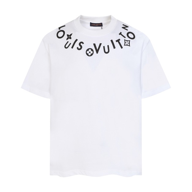 LOUIS VUITTON 肩部字母印花短袖 (白)