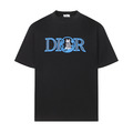 DIOR 藍色刺繡Logo小貓短袖 (黑)