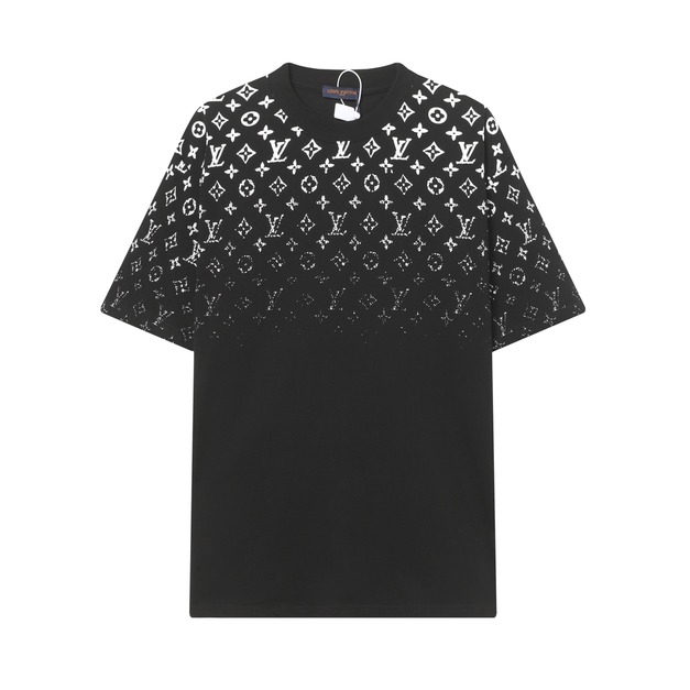 LOUIS VUITTON 漸變Monogram印花短袖短袖 (黑)