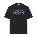 DIOR 藍色潑墨Logo印花短袖 (黑)