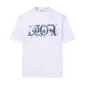DIOR 藍色潑墨Logo印花短袖 (白)