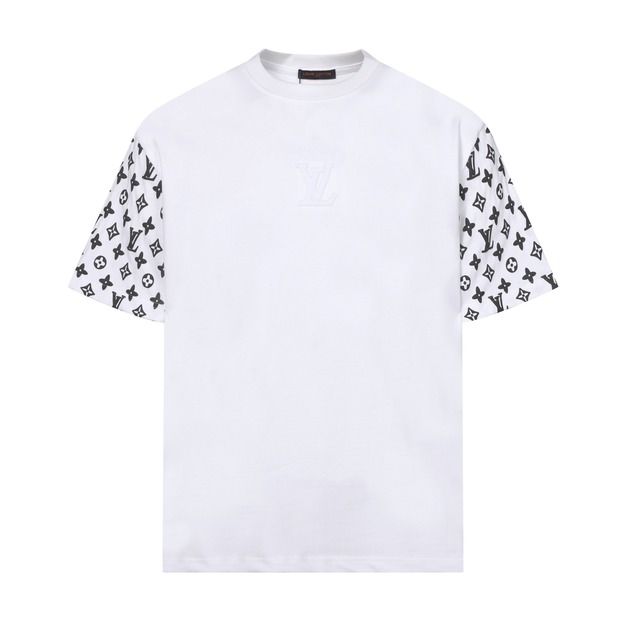 LOUIS VUITTON 袖子Monogram印花短袖 (白)