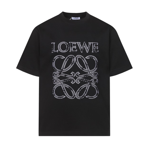 LOEWE 經典Anagram珠珠點綴短袖 (黑)
