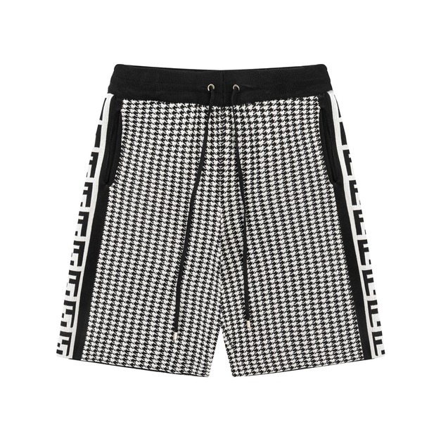 FENDI 千鳥格側邊FENDI印花短褲