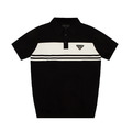 PRADA 雙色條紋短袖Polo衫（黑色款）