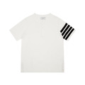 THOM BROWNE 四槓條紋短袖Polo衫 (白色)
