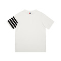 THOM BROWNE 四槓條紋短袖Polo衫 (白色)_1
