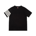 THOM BROWNE 四槓條紋短袖Polo衫 (黑色)_1