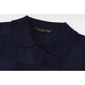 LOUIS VUITTON 下擺Logo刺繡短袖Polo衫 (藍色)_4