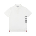THOM BROWNE 四槓條紋短袖Polo衫 (白色)