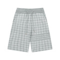 THOM BROWNE 灰白格紋短褲（帶四槓條紋）