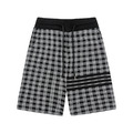 THOM BROWNE 黑白格紋短褲（帶四槓條紋）