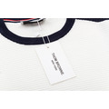 THOM BROWNE 四槓拼色針織短袖 (黑)_6