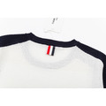 THOM BROWNE 四槓拼色針織短袖 (黑)_4