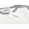 THOM BROWNE 四槓拼色針織短袖 (白)_2