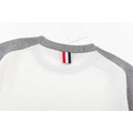 THOM BROWNE 四槓拼色針織短袖 (白)_6
