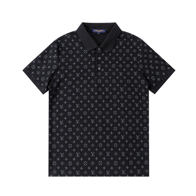 LOUIS VUITTON 滿版 Monogram 印花短袖 Polo 衫 (黑)