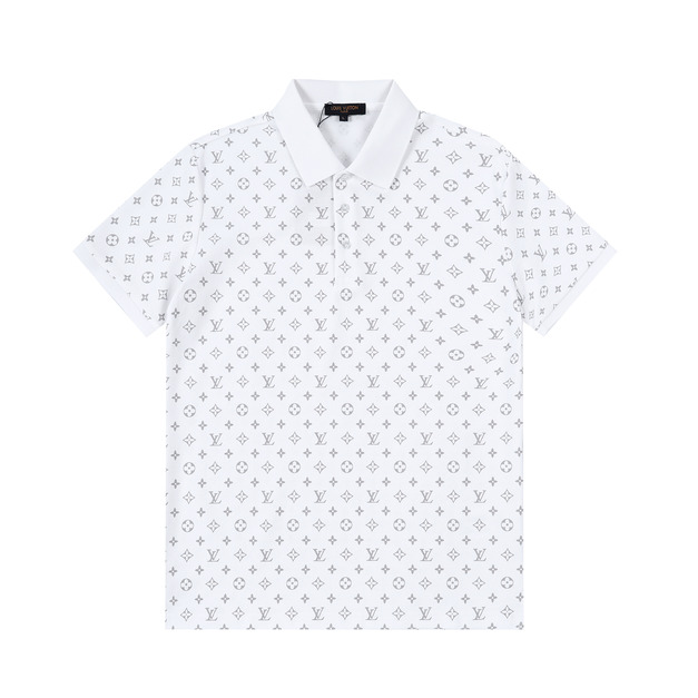 LOUIS VUITTON 滿版 Monogram 印花短袖 Polo 衫 (白)