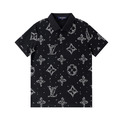 LOUIS VUITTON 破碎 Monogram 印花短袖 Polo 衫 (黑)