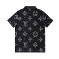 LOUIS VUITTON 破碎 Monogram 印花短袖 Polo 衫 (黑)_1